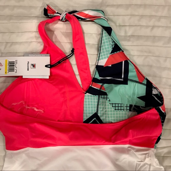 Fila multicolor performance halter top. Size M. NWT - Picture 4 of 11